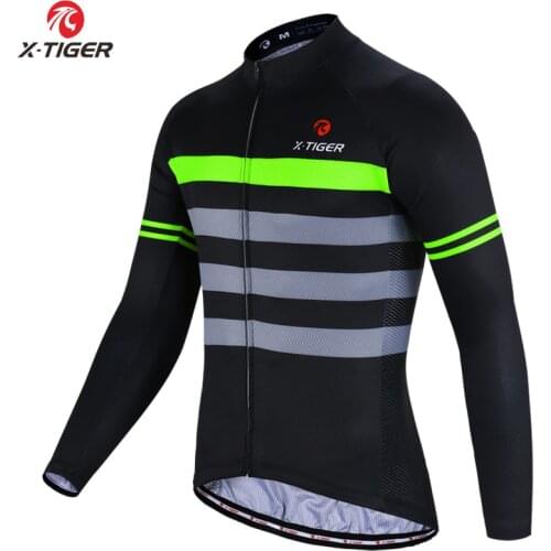 X-Tiger Winter Fleece Cycling Jersey Long Sleeve MTB Bicycle Cycling Clothing Thermal Bike Wear Invierno Maillot Ropa Ciclismo