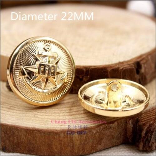 1572115,22mm 10 pcs,Gold metal buttons,Classic fashion British style buttons clothes clothes-diy handmade materials