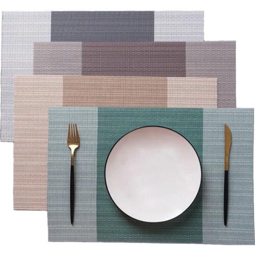 5Pcs/ lot Table PVC Placemats Dining Table Place Mats Non-slip Dish Bowl Placement Heat Resistant Table Decorative Mats