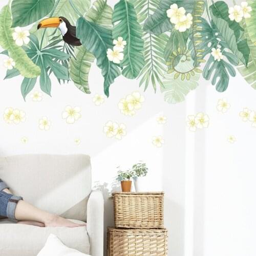 73*115cm Green Leaf Home Decoration Wall Sticker Flower Living Room Bedroom Wall Decals Poster Wallpaper