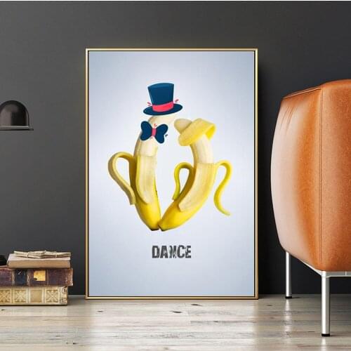 Abstract Dance Banana Funny Fruits Posters And Prints Canvas Painting On Wall Art Picture For Kitchen Dining Room Decor Cuadros