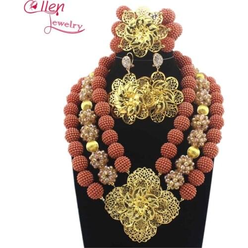 African Jewelry Sets Nigerian Beads Wedding Jewelry Set Bridal Statement Jewelry Set Womens Jewellery Set W12305