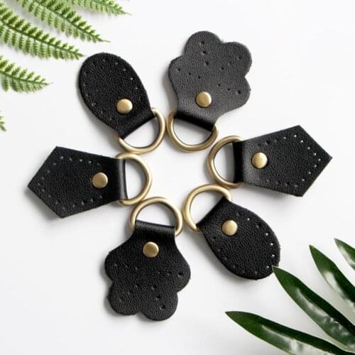 Black PU Leather Lightweight Organizers / leather buckles DIY handmade Bag Luggage Accessories with D ring 10pcs/lot