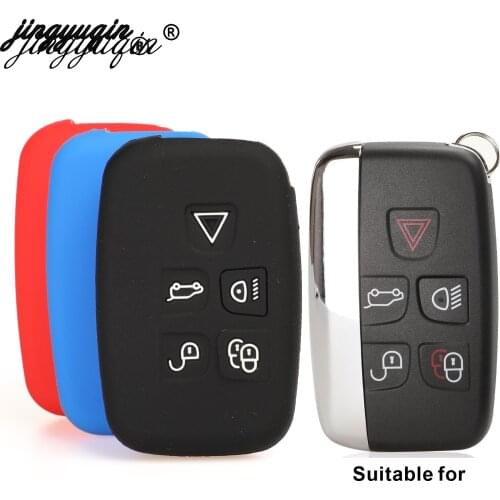 Jingyuqin 5B Remote Car Key Fob Cover Smart Silicone Key Case For Land Rover Range Rover Sport Vogue Evoque Discovery 4