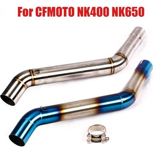 For CFMOTO NK400 NK650 Exhaust System Link Pipe Modified Connect Middle Tube Stainless Steel Slip On Motorcycle 51mm