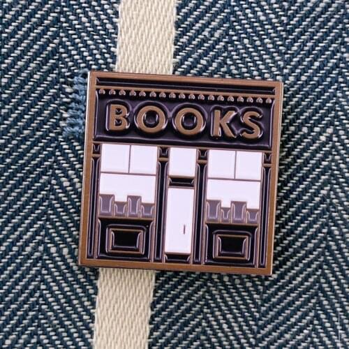 Book Shop Books Reader LoversEnamel Brooch Pin Backpack Hat Bag Collar Lapel Pins Badges Women Mens Fashion Jewelry Accessories
