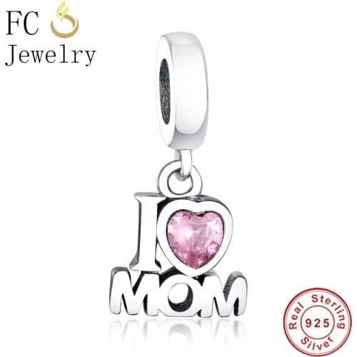 FC Jewelry Fit Original Brand Charms Bracelet Bangle 925 Silver Letter Kralen Love Mom Beads Pendant DIY Making Gifts Berloque
