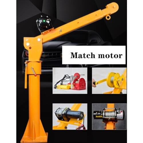 Truck crane 0.5 ton 12v small truck crane 220V household electric hoist crane Winch 3000 lbs +Truck crane