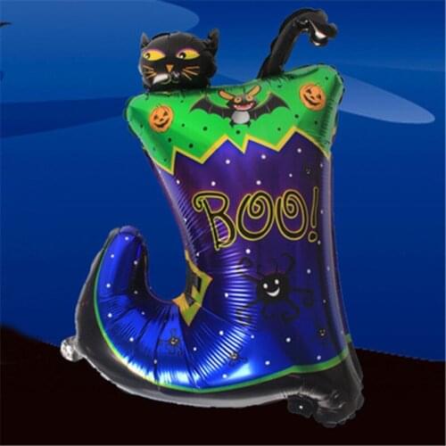Halloween Ball Decoration Boots Aluminum Film Balloon Ghost Festival KTV Bar Atmosphere Layout Shoe Shape Ball