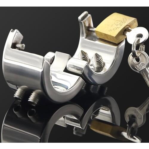 PIERCING CHAMBER BALL STRETCHER Lock Metal Scrotum Pendant Ball Stretcher Testis Weight Cock Ring cock and ball torture devices