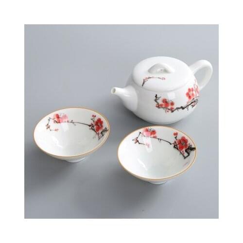 Ceramic Hand-painted Tea Set Travel Portable Kung Fu Black Tea Da Hong Pao Pot And Cup Teaware Gifts Free Shipping