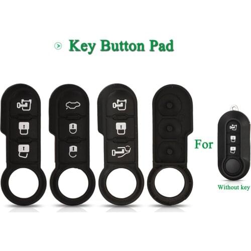 Bilchave 10pcs 3 Buttons For Fiat 500 Panda Abarth Punto Remote Car Key Case Case Rubber Button Pad Fob Replacement