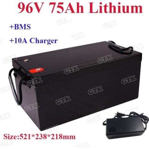 GTK Power96V 75Ah 80Ah lithium ion battery with BMS for 9000W energy storage mobility scooter yacht motorcycle+10A charger