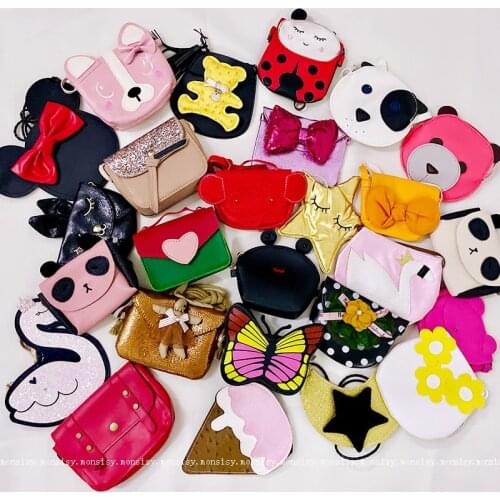 Monsisy Coin Purses and Handbag For Girl Boy Crossbody Bag Children Wallet Baby Coin Pouch Kid PU Animal Small Bag 60 Style Gift