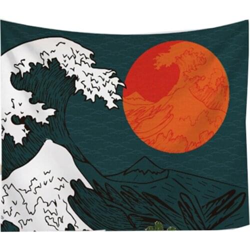 Sea wave tapestry Japan wall hanging carpet home decor living room wall carpet