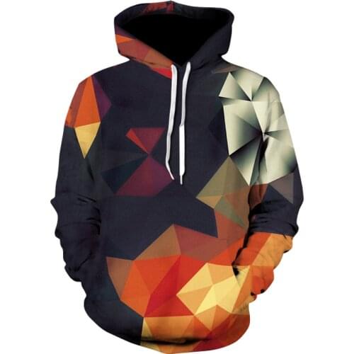 2021 Colorful Mens Hoodies Latest Geometric 3D Hoodies Sweatshirt Young Loose Casual Sportswear Spring Autumn Coat Street