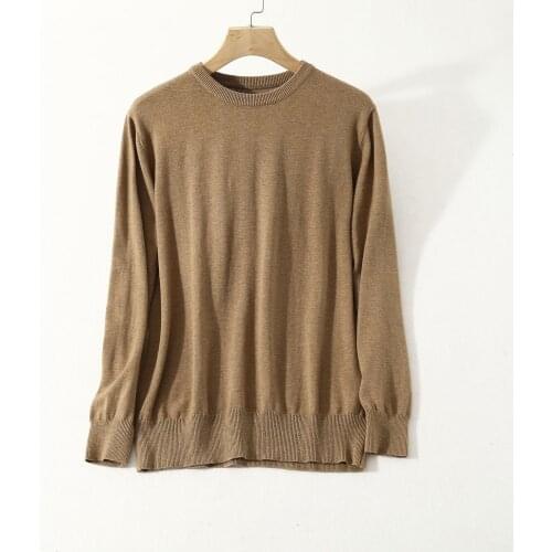Mens 63.9% Silk 10.2% Cashmere Crew Neck everyday Long Sleeve Pullover Sweater Top Shirt LY006