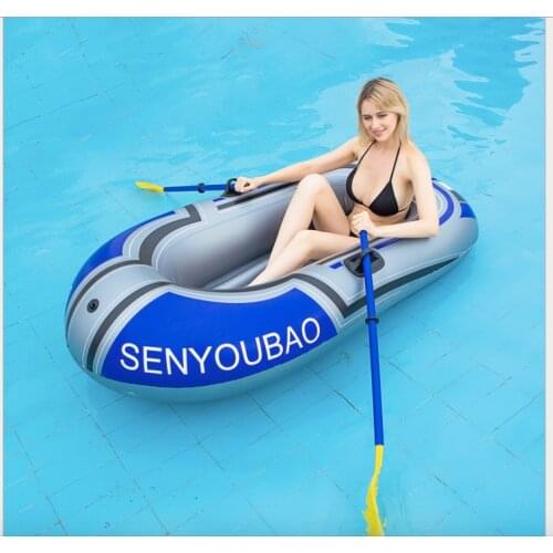 The new PVC material kayak inflatable boat thick foldable assault boat thickened one-person inflatable fishing boat single-perso