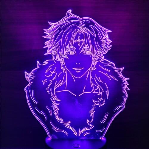 Hunter X Hunter Anime Chrollo Lucilfer 3d Cool Lamp Touch Sensor Colorful Kulolo Action Figures Night Lights Xmas Gift Figurine