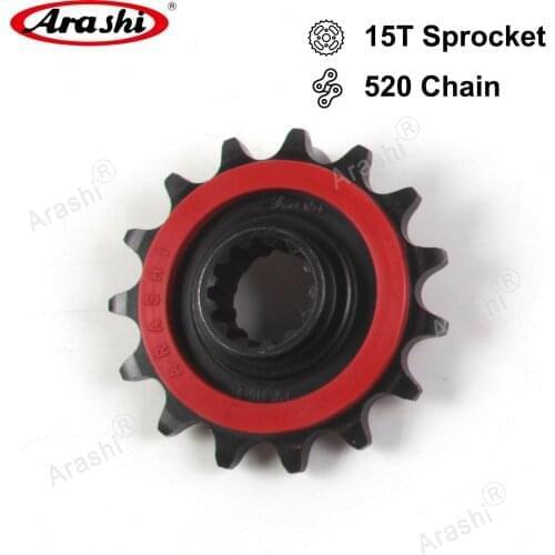 Arashi 15T 520 Rubber Cushioned Steel Front Sprocket For KAWASAKI Z750S Z750 S / ZR750S ZR 750 S 2005 2006 Chain Sprockets