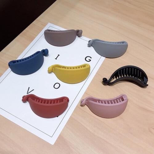 Plastic Cute Ponytail Clip Daily Casual Vertical Clip Korean Frosted Candy Color Banana Hairpin Headdress Adult Hair Accessories
