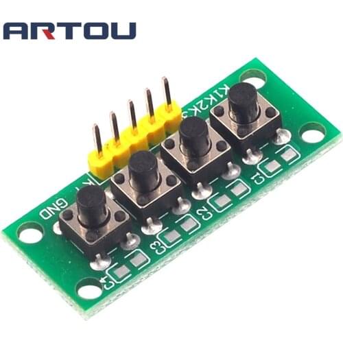 1x4 4 Keys Button 5 Pin Keypad Keyboard Module Mcu Board for Arduino Student Class Design Graduation Project Experiment DIY Kit