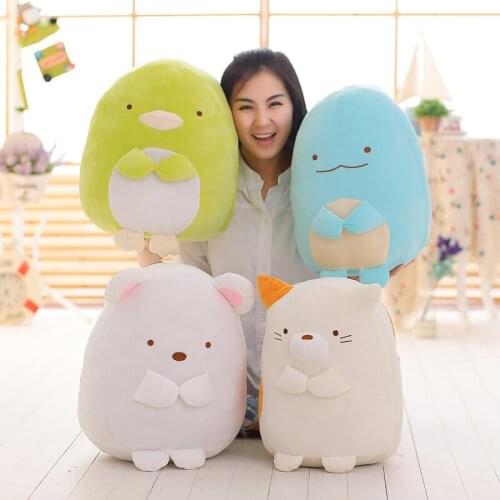 22 / 30 / 40cm Corner Biology Series Cat Penguin White Bear Dinosaur Pillow Plush Stuffed Animal Toy Womens Childrens Gift
