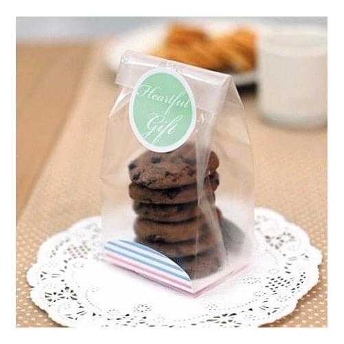 100pcs Translucent frosted cookies bags, biscuits bags, gift bags, Make Long bags with bottom paper jam 23*8.5*6cm