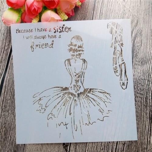 Scrapbooking tool card DIY album masking spray painted template drawing cake stencils laser cut templates Ballet girl ST51