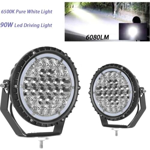 High Power LED 90W 6080LM Led Driving Light with Postion Light 6500K Waterproof Tractor Headlight for Truck Car SUV Boat