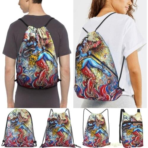 Shiv Shakti Women Purpose Drawstring Backpack Bags Men Outdoor Travel Backpacks For Gym Training Swimming Fitness Bag