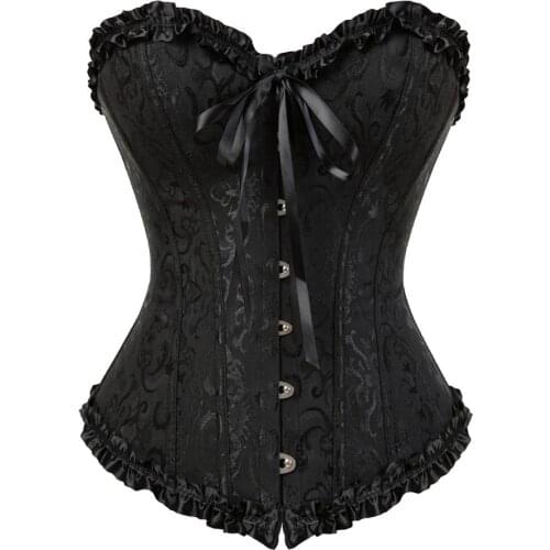 Casual Corset Top Punk Rave Plus Size Bustier Sexy Classic Push Up Embroidery Bodyshaper Carnival Holiday Party Club Costume