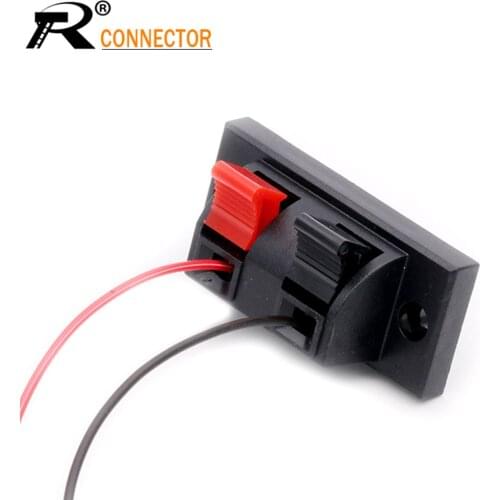 1pc 2 Positions Terminal Speaker Connector Plate 2 Way Spring Push Release Connector Speaker Terminal Strip Block