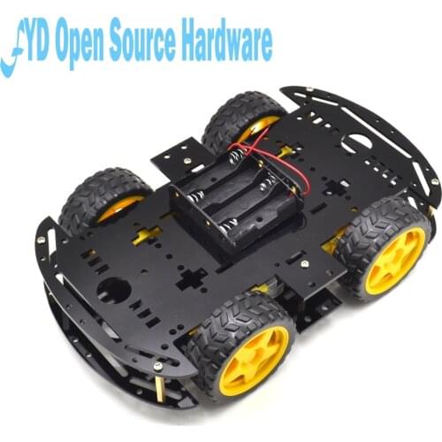 1 pc black Motor Smart Robot Car Chassis Electronic Manufacture DIY Kit Speed Encoder Battery Box 4WD 4 Wheel Drive Car