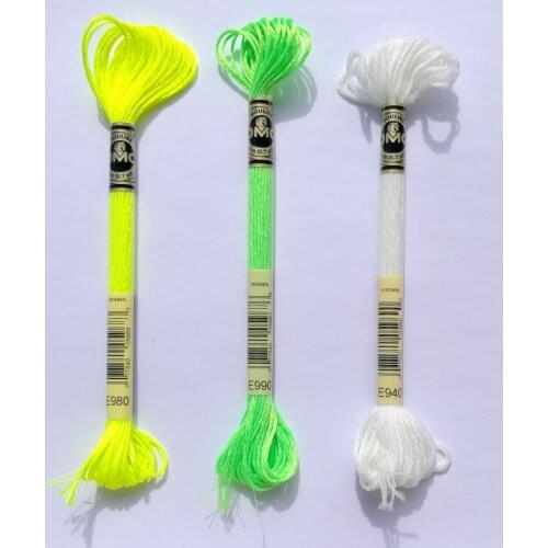 1pcs fluorescent Effects E980 E990 Glow-in-thedark E940 metallic thread cross stitch DMC floss embroidery