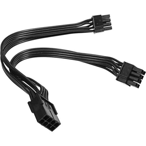 2Pcs 20cm Graphics Card 8 Pin Female to 2X8P(6+2)Pin Extention Power Cable Male PCIe PCI Express 18AWG 4 Lines Cable