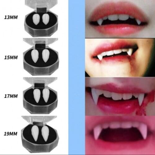 2PCS/BOX Halloween Vampire Dentures Teeth Fangs Props Costume Props Party Supplies Holiday DIY Decorations Horror for Kids Adult