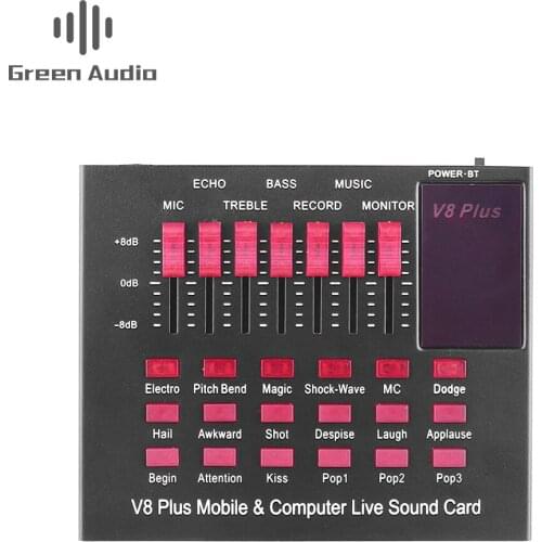 2020 V8 Audio External USB Headset Microphone Live Broadcast Sound Card for Mobile Phone Computer PC Live Sound