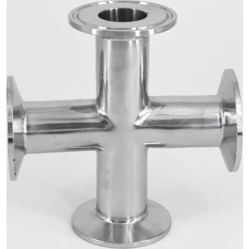 3/4" 19mm Pipe OD x 1.5" Tri Clamp Cross 4 Ways Splitter SUS 304 Stainless Sanitary Fitting Homebrew Beer Wine