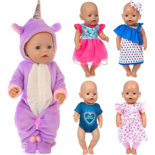 5Pcs/Set Suit Fit 17inch 43cm Doll Clothes Born Baby Suit For Baby Birthday Festival Gift