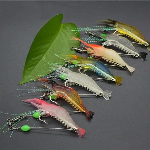 8cm 5g Fish Baits With Bead Portable Soft Shrimp Fishing Lures Artificial Bait Universal Fishing Accessories