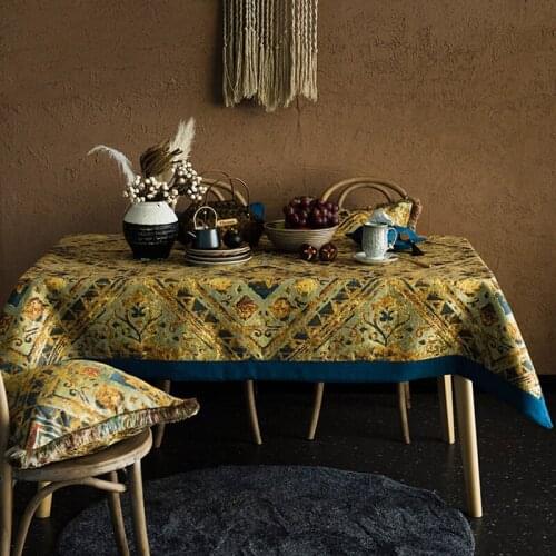 American Tablecloth Bohemian Ethnic Style Vintage Table Cloth Autumn Printed Home Living Room Coffee Table Cover Simple Modern