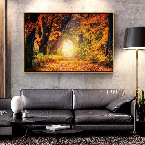 Artcozy Oil Canvas Painting autumn_tree_tunnel For Home Decoration Wall Art