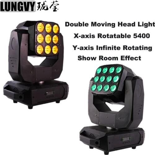 Free Shipping 12x10w RGBW 4in1 Led Wash Lights + 9x3w Golden Beam China Dj Equipment Double-face Infinite Rotating Moving Light