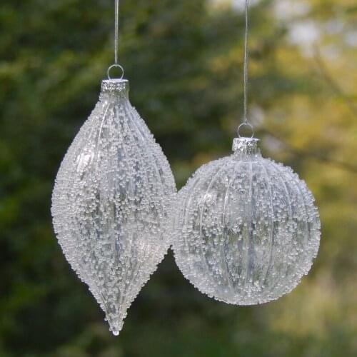 Free Shipping 2pcs/pack Diameter=7cm Surface Chips Handmade Hanging Glass Ball Christmas Day Decoration Globe Festival Gift