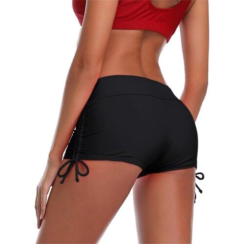 One Piece Swimsuit Women Running High Waist Bikini Bottoms Swim Briefs Beach Shorts Ruched Bottom Купальник Женский 2021