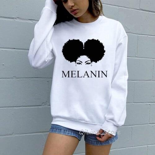 Vogue Melanin Black Girl Print Hat Sweatshirt Women Kawaii Hoodie Punk Tracksuit Harajuku Hipster Streetwear Oversized Hoodies