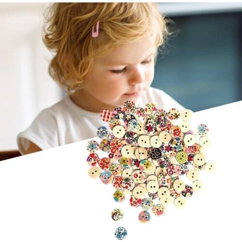 100Pcs Wooden Button Mini 2 Holes Multi Color Round Sewing Button Arts Crafts DIY toys Beads Toys Toys Hobbies