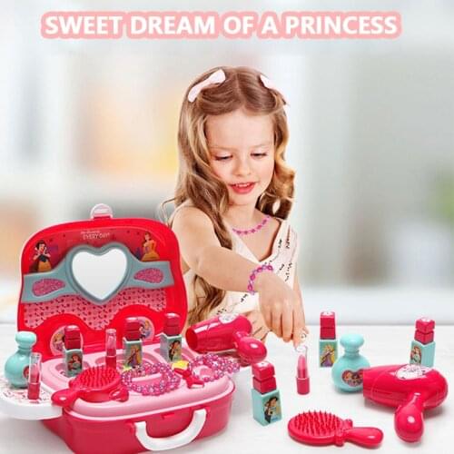 Disney Children Household Play Toy Box Set Toys Safe Material Pretend Play Kid Make Up Toys Washable Kids Makeup Set For Girl