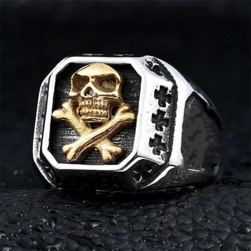 Mens Domineering Skull Rings Personality Punk Steel Rings Motorcycle Party Cool Biker Finger Rings Men Hip Hop Jewelry